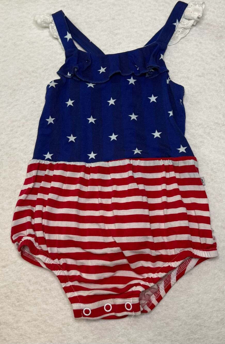 Little Bum Bums Star and Stripe Ruffle Bubble Romper